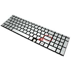 Tastatura Argintie HP 9Z.NHBBC.101 iluminata layout US fara rama enter mic imagine