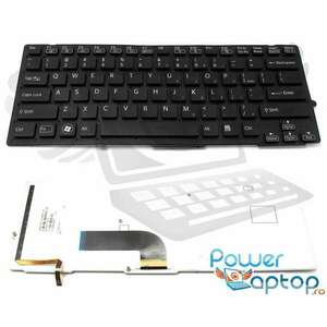 Tastatura neagra Sony Vaio VPC Vaio VPCSB iluminata layout US fara rama enter mic imagine