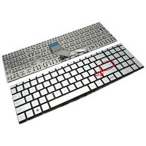 Tastatura Argintie HP Pavilion 15-CN layout US fara rama enter mic imagine