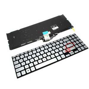 Tastatura Argintie Asus M509FB iluminata layout US fara rama enter mic imagine