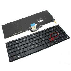 Tastatura Neagra Asus M509BA iluminata layout US fara rama enter mic imagine