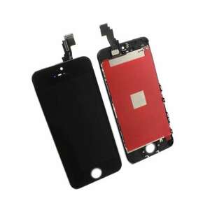 Display iPhone 5C LCD Negru Complet Cu Tablita Metalica Si Conector Amprenta imagine
