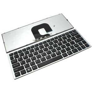 Tastatura Sony Vpcya1v9e neagra cu rama argintie imagine