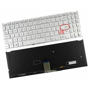 Tastatura Argintie Asus VivoBook X512DA iluminata layout US fara rama enter mic imagine