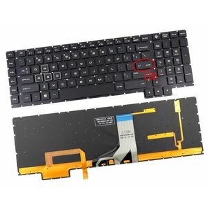 Tastatura Neagra cu iluminare alba HP NSK-XH1BQ iluminata layout US fara rama enter mic imagine