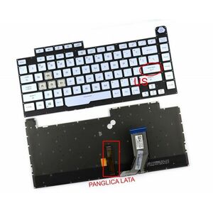 Tastatura Albastra cu Panglica Iluminare Lata Asus ROG STRIX G531GV iluminata layout US fara rama enter mic imagine