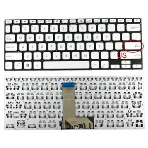 Tastatura Argintie Asus VivoBook 14 X409 layout US fara rama enter mic imagine