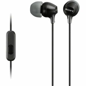 Casti In-Ear Sony MDR-EX15APB, Cu fir, Microfon, Negru imagine