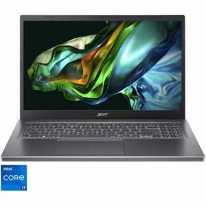 Laptop Acer Aspire 5 A515-58M-79EV cu procesor Intel® Core™ i7-1355U pana la 5.0 GHz, 15.6, QHD, IPS, 16GB DDR5, 512GB SSD, Intel® Iris® Xe Graphics, NO OS, Steel Gray imagine