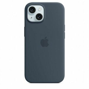 Husa de protectie Silicone Case with MagSafe pentru iPhone 15, Storm Blue imagine