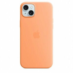 Husa de protectie Silicone Case with MagSafe pentru iPhone 15 Plus, Orange Sorbet imagine