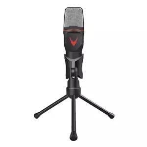 Microfon de birou cu suport, VARR 45202, cablu cu mufa jack 3.5mm cu lungime 180cm, pentru streaming si gaming imagine