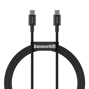 Cablu pentru incarcare si transfer de date Baseus Superior, 2x USB Type-C, 100W, 1m, Negru imagine