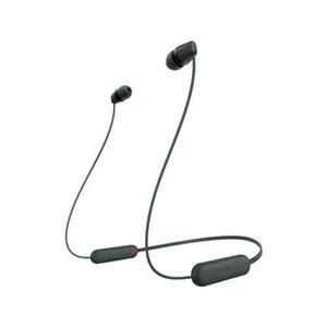 Casti In-Ear Wireless Sony WI-C100B, Bluetooth, IPX4, Microfon, Fast pair, Autonomie 25 ore (Negru) imagine