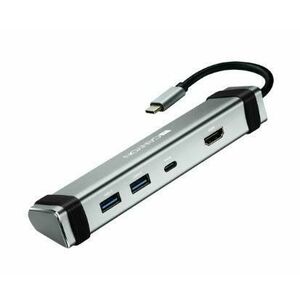 Hub USB Canyon CNS-TDS03DG, 2 x USB 3.0 Tip A, 1 x HDMI, 1 x USB Tip C (Gri) imagine