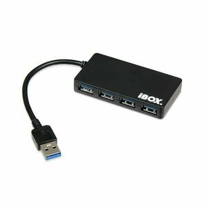 HUB USB I-BOX USB 3.0 SLIM, 4 porturi USB 3.0 (Negru) imagine