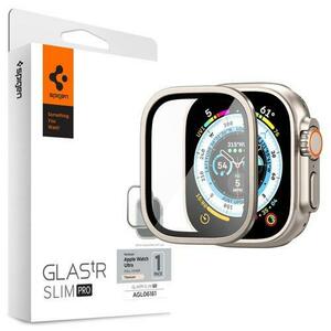 Folie Protectie Spigen GLAStR Slim Pro pentru Apple Watch Ultra Series, Sticla Securizata, Gri AGL06161 imagine