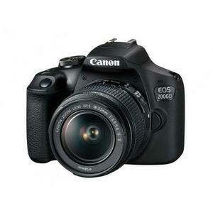 Canon EOS 2000D + EF-S 18-55mm f/3.5-5.6 IS II, 24.1 MP, 3.5F - 5.6F, Wi-Fi, NFC (Negru) imagine