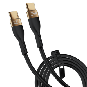 Cablu Date si Incarcare USB-C - USB-C 3MK Hyper Silicone, 100W, 2m, Negru imagine