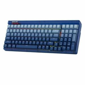 Tastatura gaming mecanica Bluetooth cu fir si wireless Redragon Garen Pro, iluminare RGB, switch-uri mov, Albastru imagine