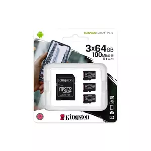 Set 3 carduri de memorie Kingston Canvas Select Plus 64GB MicroSD UHS-I imagine
