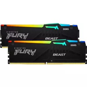 Memorie Desktop Kingston Fury Beast RGB 64GB(2 x 32GB) DDR5 5600MT/s CL36 imagine
