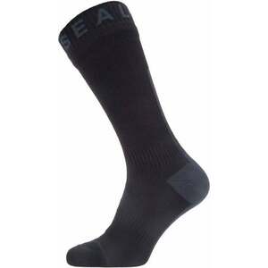 Sealskinz Waterproof All Weather Mid Length Sock with Hydrostop Black/Grey M Șosete ciclism imagine