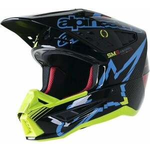 Alpinestars S-M5 Action Helmet Black/Cyan/Yellow Fluorescent/Glossy M Casca imagine