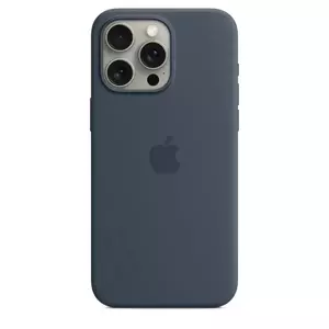 Husa de protectie Apple Silicone Case cu MagSafe pentru iPhone 15 Pro Max Storm Blue imagine