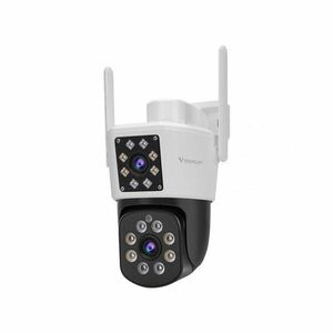 Camera supraveghere rotativa exterior cu lentila duala IP PTZ Speed Dome Wi-Fi Vstarcam C662DR, 2 MP, 4 mm, IR 15-30 m, slot card, microfon si difuzor, auto tracking imagine