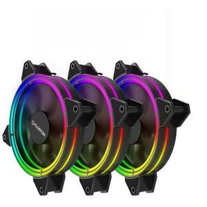 Ventilator Floston HALO RGB RAINBOW PWM, 3 x 120mm, 3buc imagine