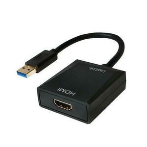 Adaptor video LOGILINK UA0233, USB 3.0 - HDMI, 10cm, Full HD / 60 Hz (Negru) imagine