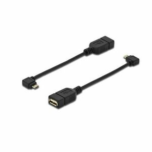 Cablu adaptor USB A mama-micro B 90° OTG 0.2m imagine