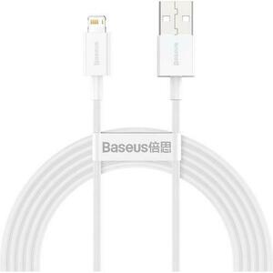 Cablu de date Baseus CALYS-C02, USB - Lightning, 2 m, 2.4A, Alb imagine