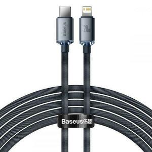 Cablu pentru incarcare si transfer de date Baseus Crystal Shine, USB Type-C/Lightning, 20W, 2m, Negru imagine