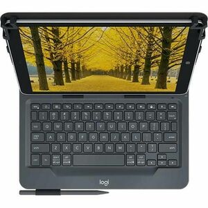Husa de protectie Logitech Universal Folio, Tastatura bluetooth, Tablete 9 -10 inch, Black imagine