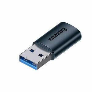 Adaptor, Baseus, USB-A la USB-C, 10Gb/s, Aluminiu, Albastru inchis imagine