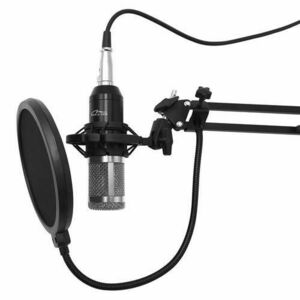Microfon profesional Media Tech MT397S, cu accesorii pentru studio si streaming (Negru) imagine