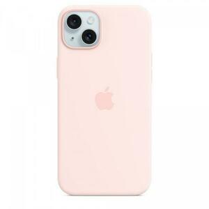 Husa protectie spate Apple Silicone Case MagSafe pentru Apple iPhone 15 Plus (Roz) imagine
