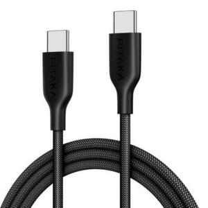 Cablu Pitaka Flex Braided, USB C-USB C, 1.2 metri, Negru imagine