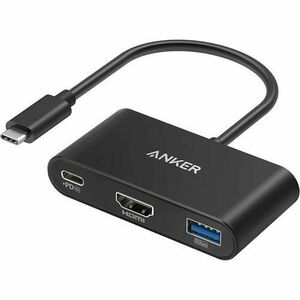 Hub Anker PowerExpand 3-in-1, 100W Power Delivery, USB-C, 4K HDMI, USB 3.0, Negru imagine