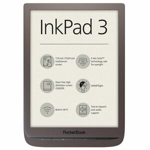 eBook Reader PocketBook Inkpad 3, 7.8 E Ink Carta, , 8GB, audio out, SMARTlight, Maro imagine