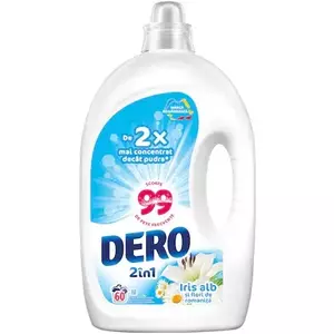 Detergent lichid Dero 2in1 Iris Alb, 60 spalari, 3L imagine