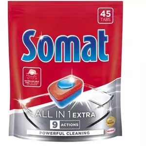 Detergent pentru masina de spalat vase, Somat All in one Extra, 45 tablete imagine