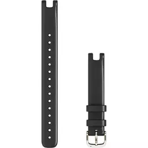 Curea ceas smartwatch Garmin Lily (14 mm), Piele neagra, Catarama aurie (Large) imagine