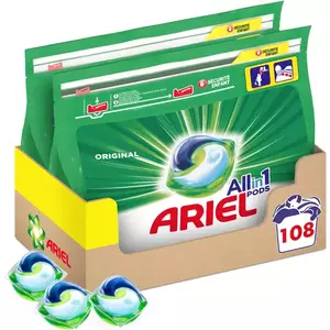 Detergent de rufe capsule Ariel All in One PODS Original, 2x54 buc, 108 spalari imagine