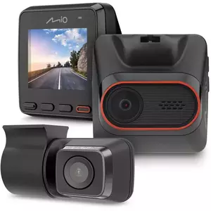 Camera video auto duala Mio MiVue C420D, Full HD, Unghi 135°, Senzor G cu 3 axe, Pornire automata, Negru imagine
