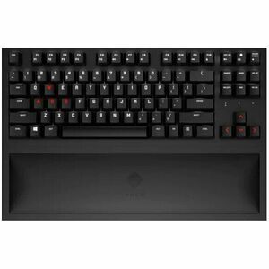 Tastatura gaming mecanica wireless HP Omen Spacer TKL, iluminare alb/rosu, switch Cherry MX Brown, Negru imagine