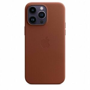 Husa de protectie Apple Leather Case with MagSafe pentru iPhone 14 Pro Max, Umber imagine