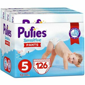 Scutece-chilotel Pufies Pants Sensitive Junior, Marimea 5, 12-17 kg, 126 buc imagine